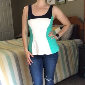 Express color block peplum top